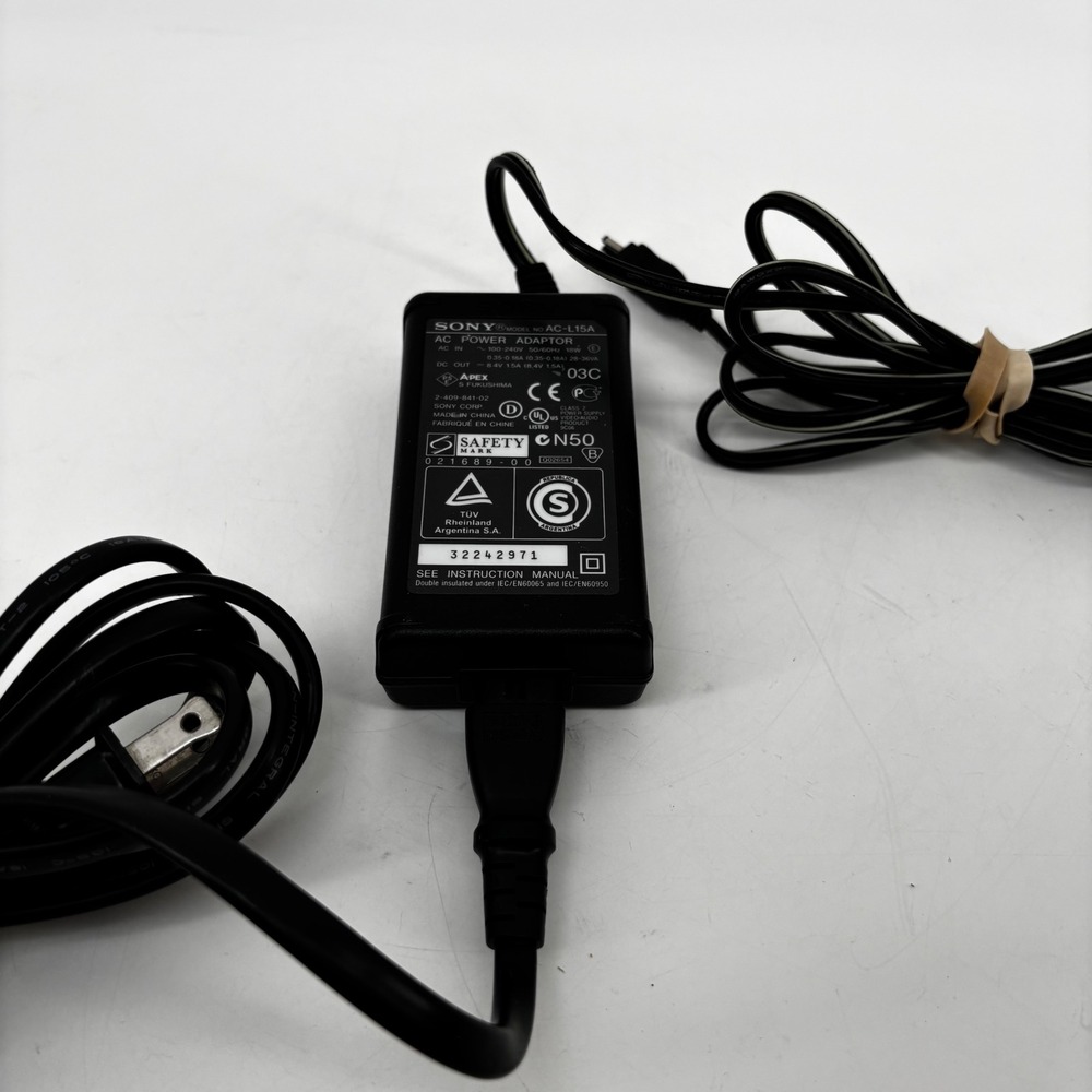Sony AC-L15A AC Power Adaptor Charger 8.4V 1.5A for Handycam Camcorders Black